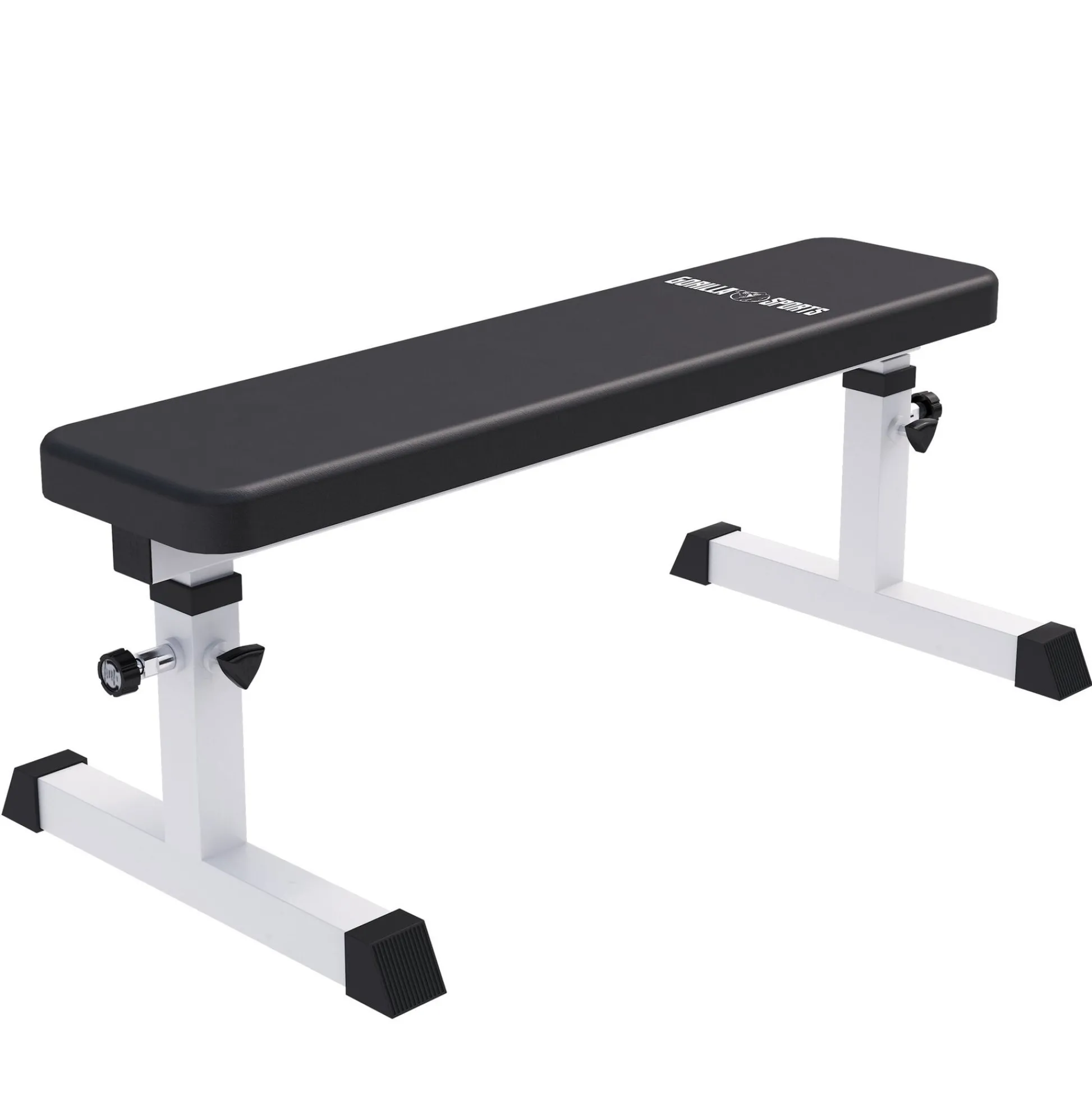 Gorilla Sports Flachbank verstellbar Weiss Best