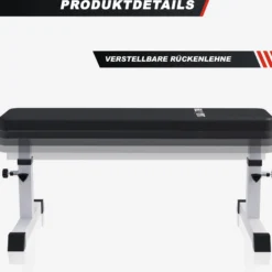 Gorilla Sports Flachbank verstellbar Weiss Best