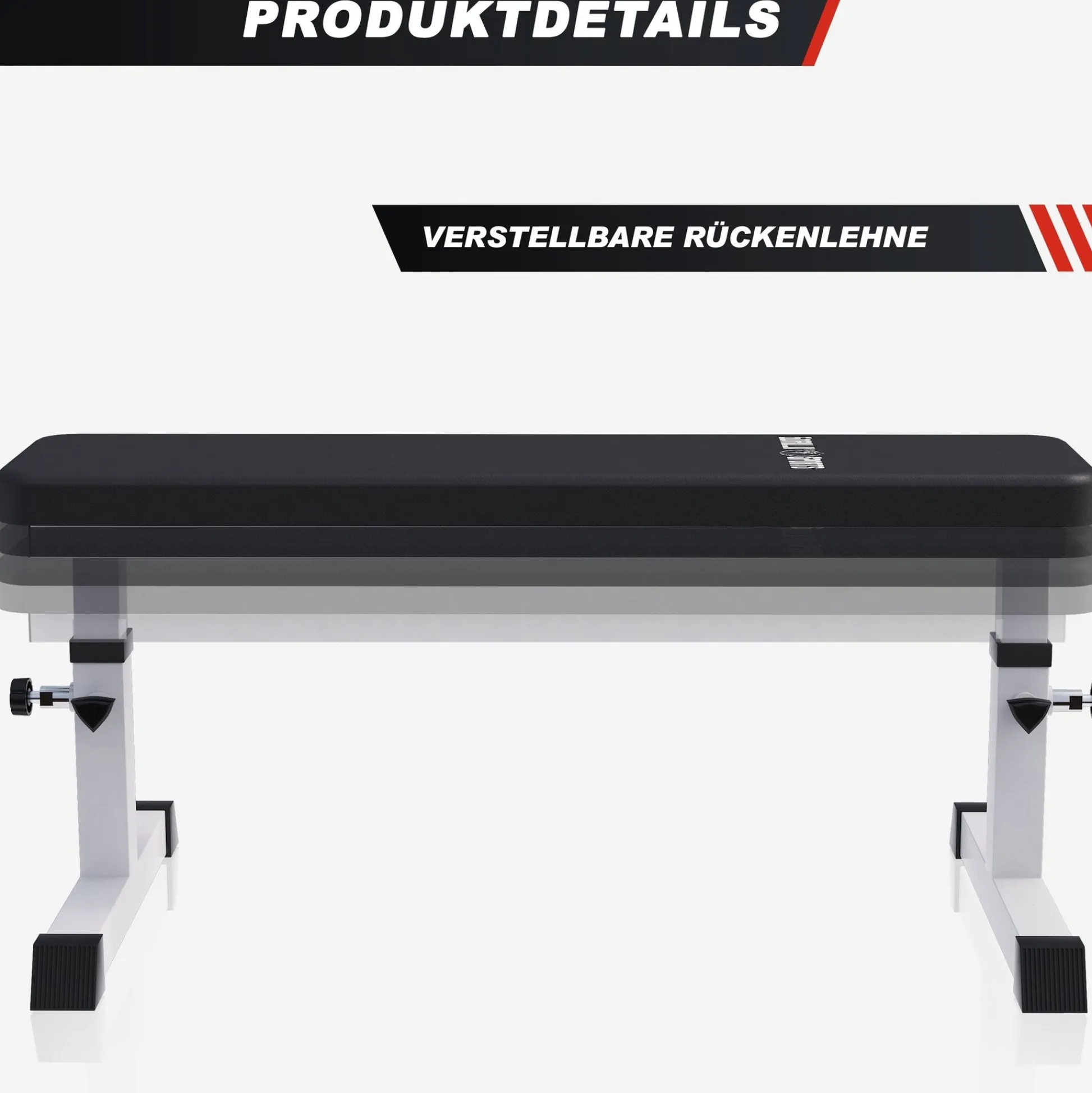 Gorilla Sports Flachbank verstellbar Weiss Best