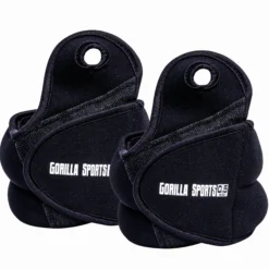 Gorilla Sports Gewichtsmanschetten Set mit Daumenschlaufe 1 - 4 kg Schwarz Clearance