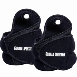 Gorilla Sports Gewichtsmanschetten Set mit Daumenschlaufe 1 - 4 kg Schwarz Clearance