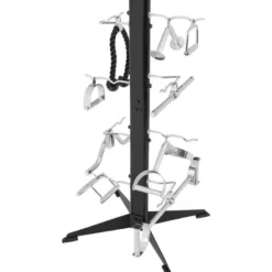 Gorilla Sports Griffständer Set inkl, Latzug-/Kabelgriffe Schwarz Sale