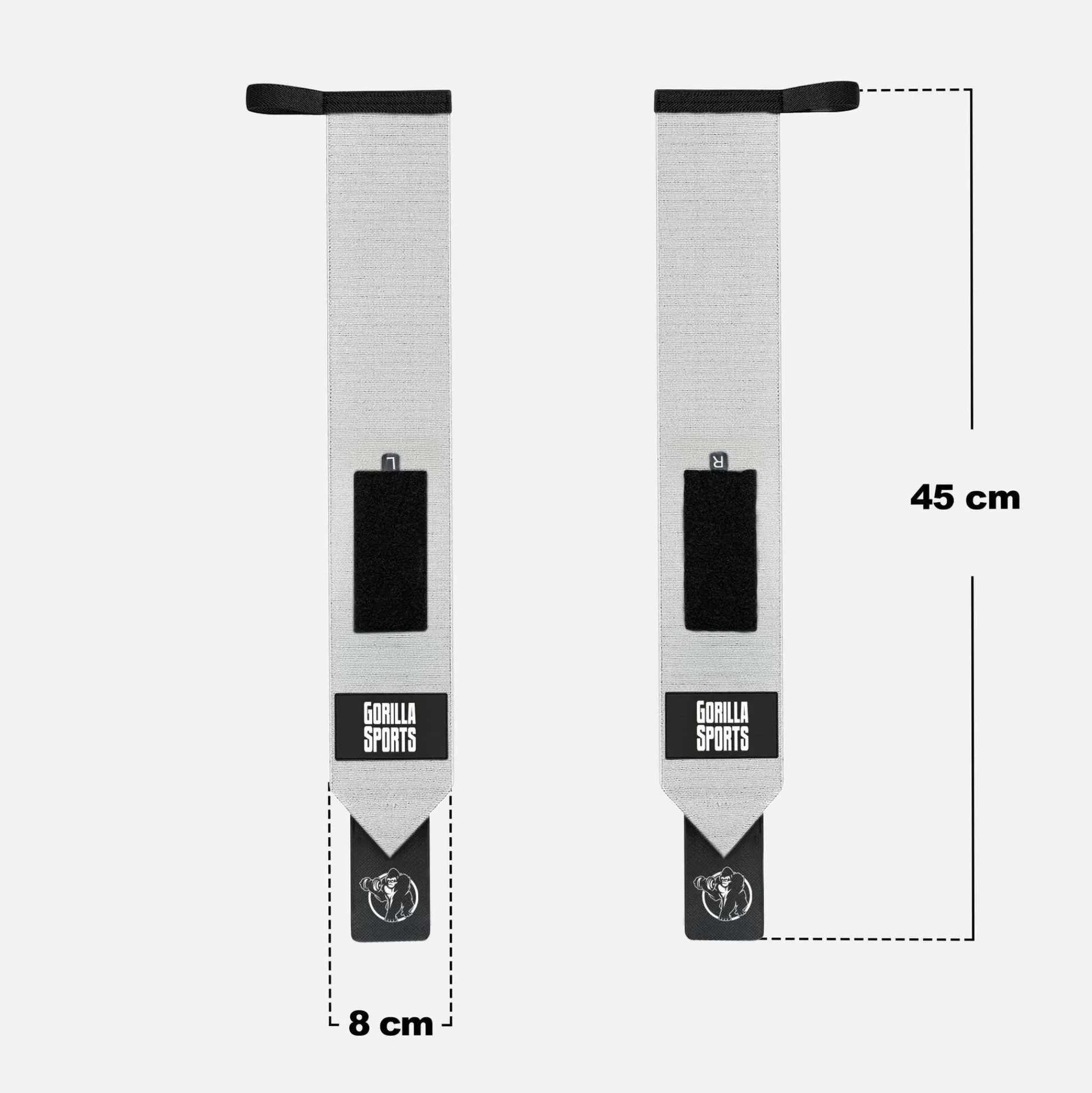 Gorilla Sports Handgelenk Bandage 2er Set 45 cm Grau Hot