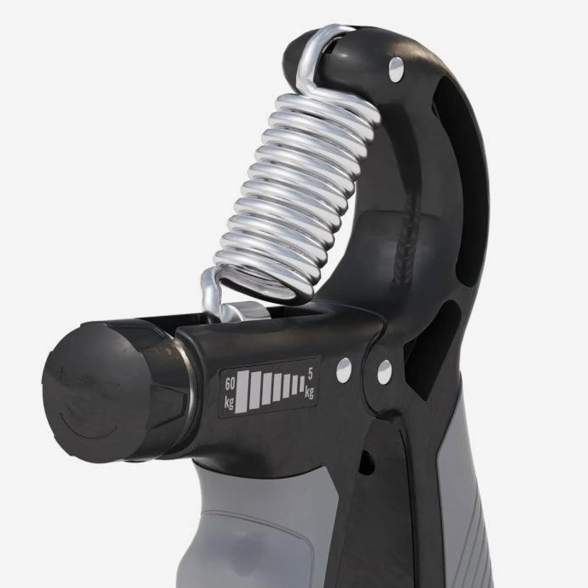 Gorilla Sports Handtrainer verstellbar mit Zähler 5 - 60 kg Schwarz / Grau