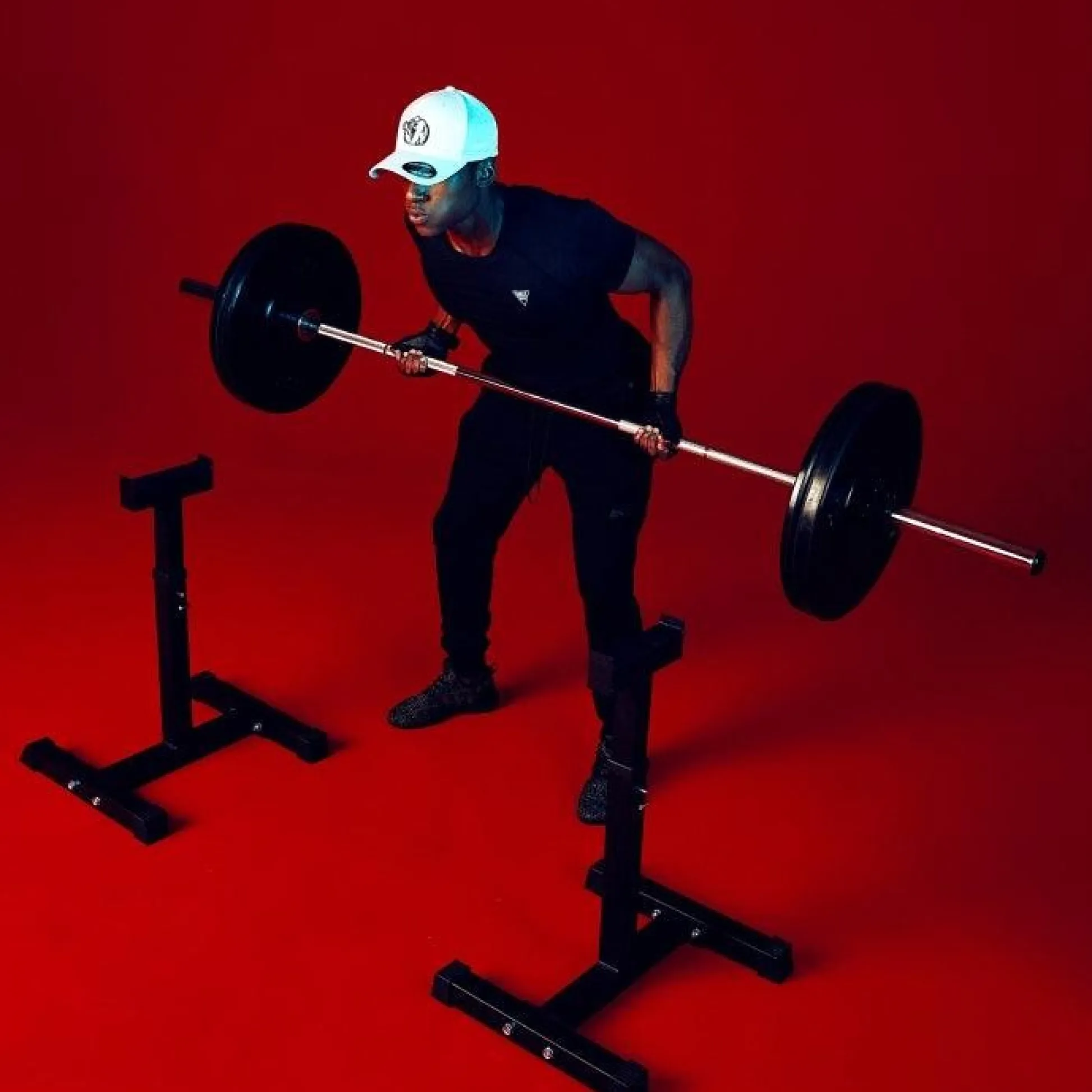 Gorilla Sports Hantelablage 2er Set höhenverstellbar Schwarz Sale