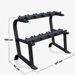 Gorilla Sports Hantelablage mit 2 Ablagen für 5 Kurzhantel Paare Schwarz New