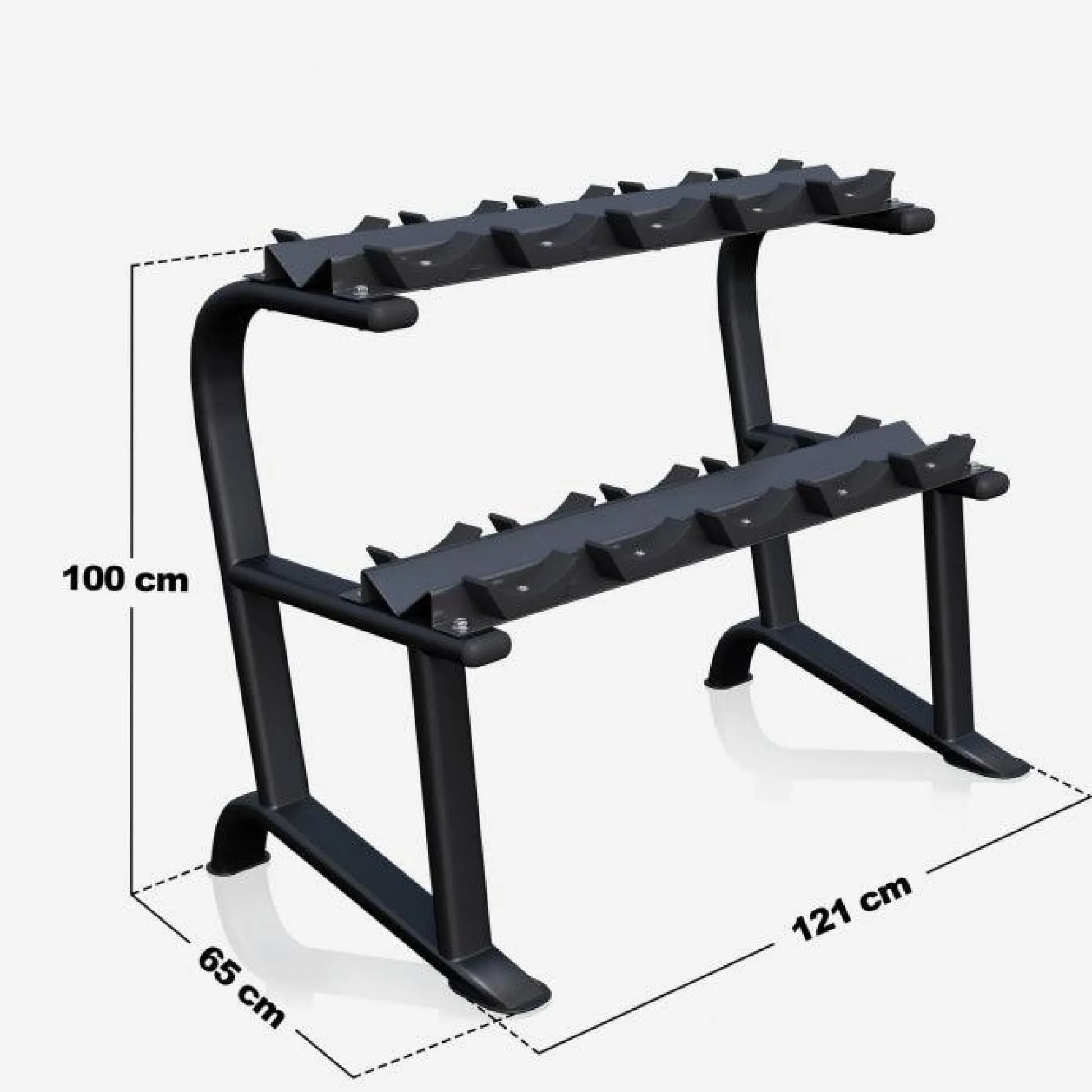 Gorilla Sports Hantelablage mit 2 Ablagen für 5 Kurzhantel Paare Schwarz New