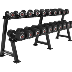 Gorilla Sports Hantelablage mit 2 Ablagen für 10 Kurzhantel Paare Schwarz