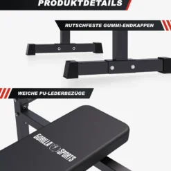 Gorilla Sports Hantelbank mit Ablage breit Schwarz Online