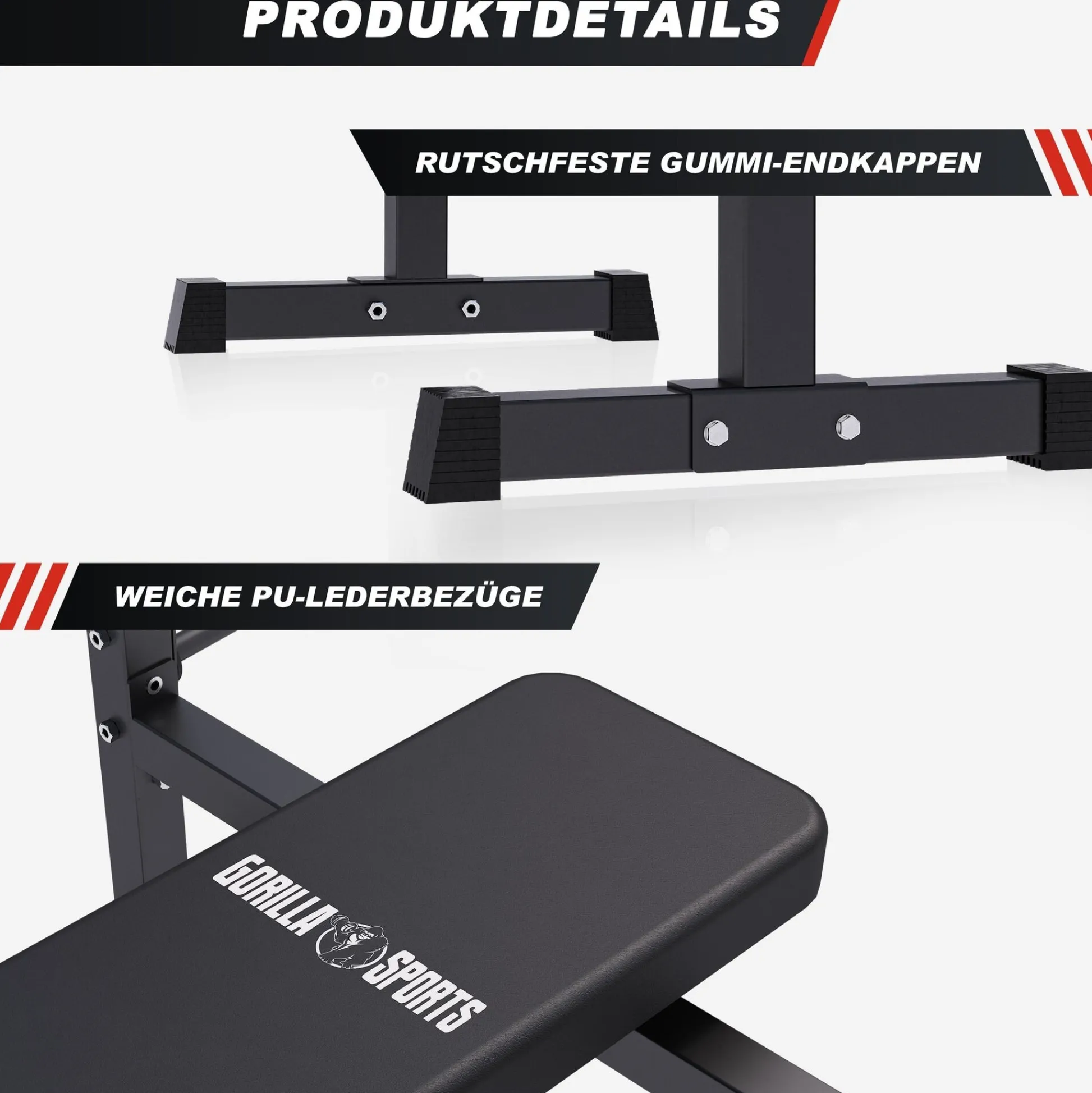 Gorilla Sports Hantelbank mit Ablage breit Schwarz Online