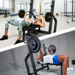 Gorilla Sports Hantelbank mit 2 Ablagen Dunkelgrau Hot