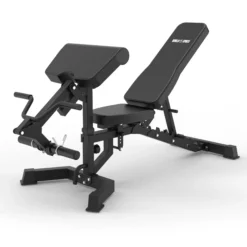 Gorilla Sports Hantelbank mit Bein-, Bizeps- und Trizeps-Aufsatz Schwarz Discount