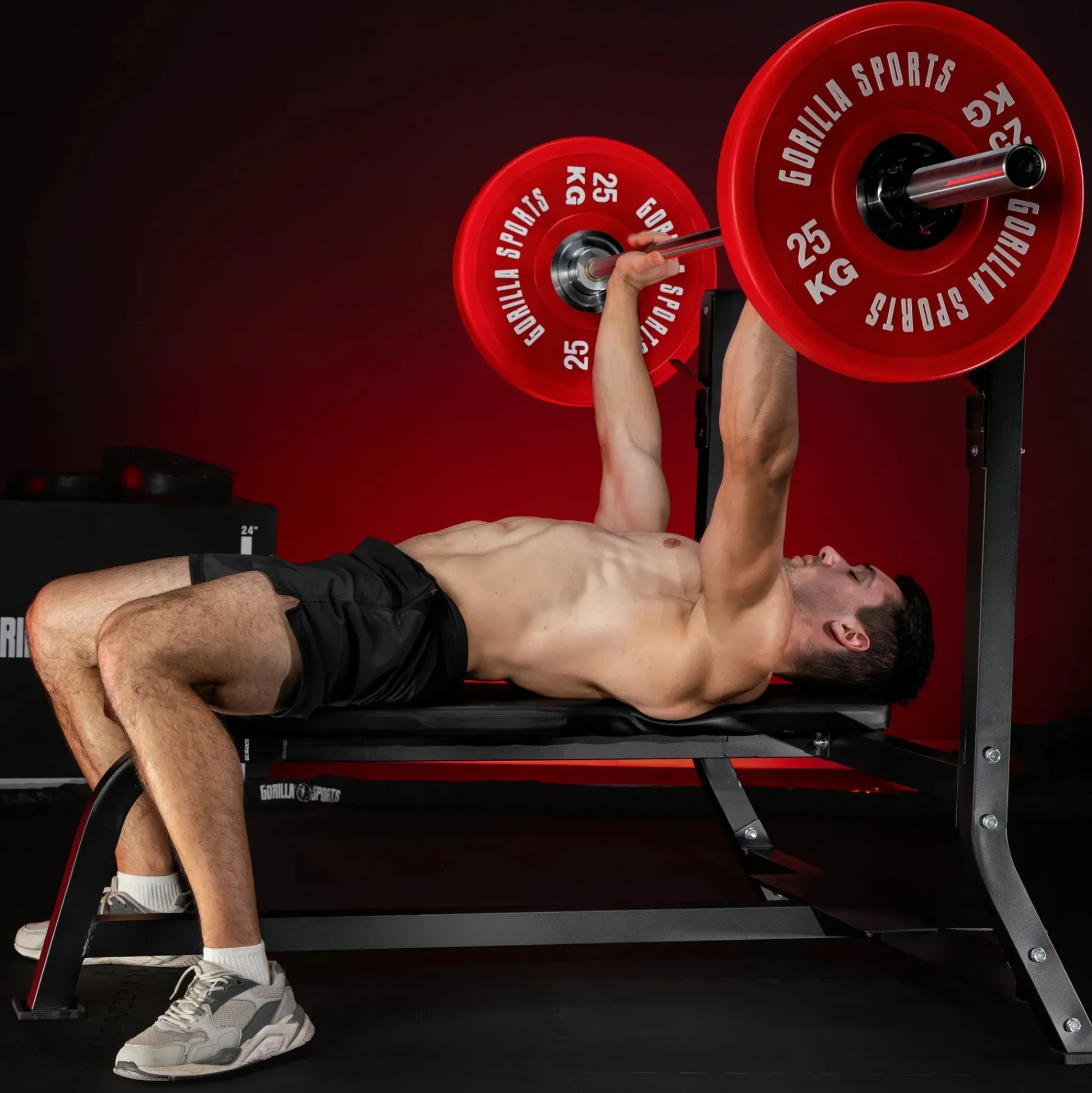 Gorilla Sports Hantelbank mit extra breiter Ablage Schwarz Best
