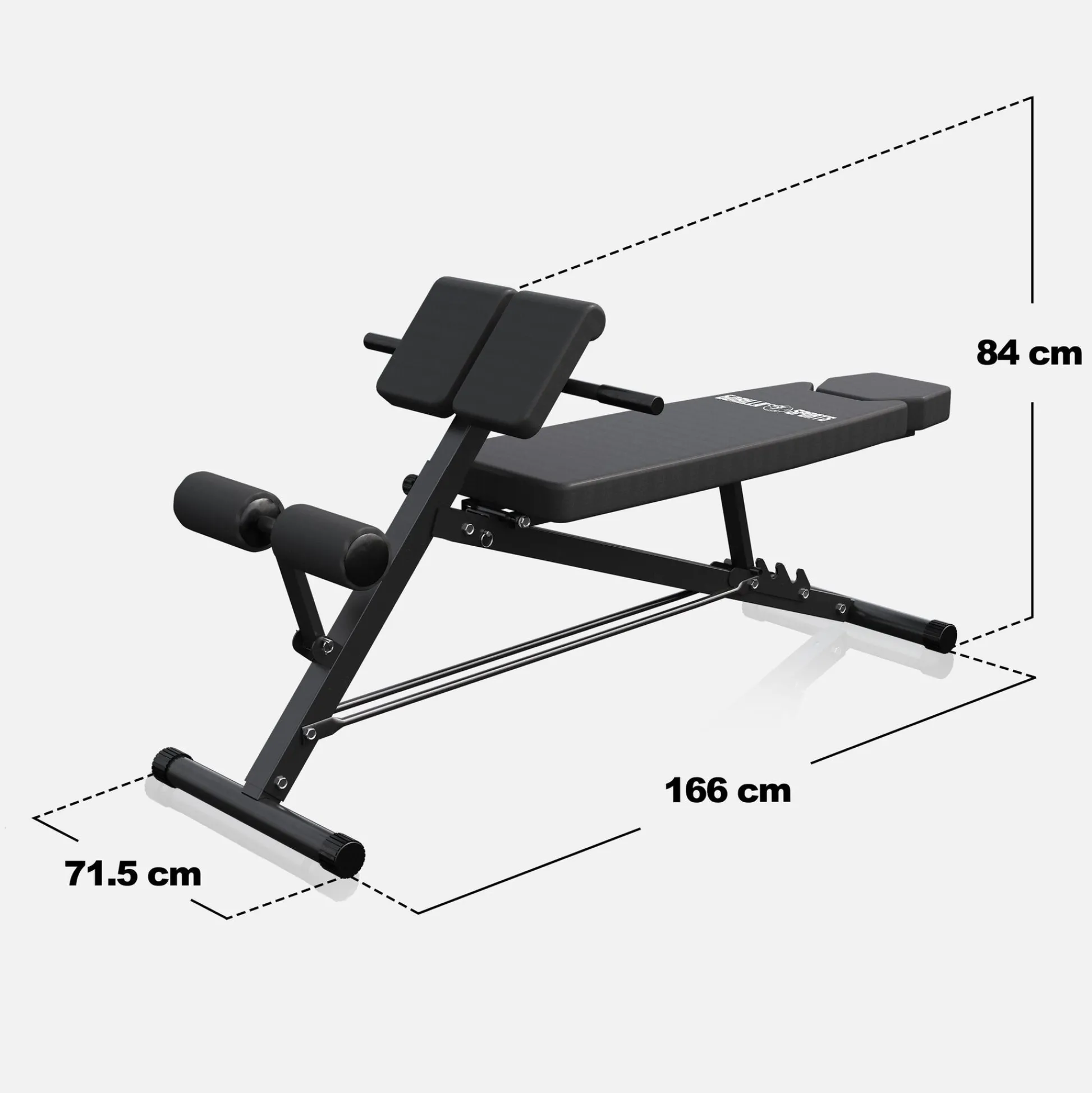 Gorilla Sports Hantelbank mit Hyperextension verstellbar Schwarz Best