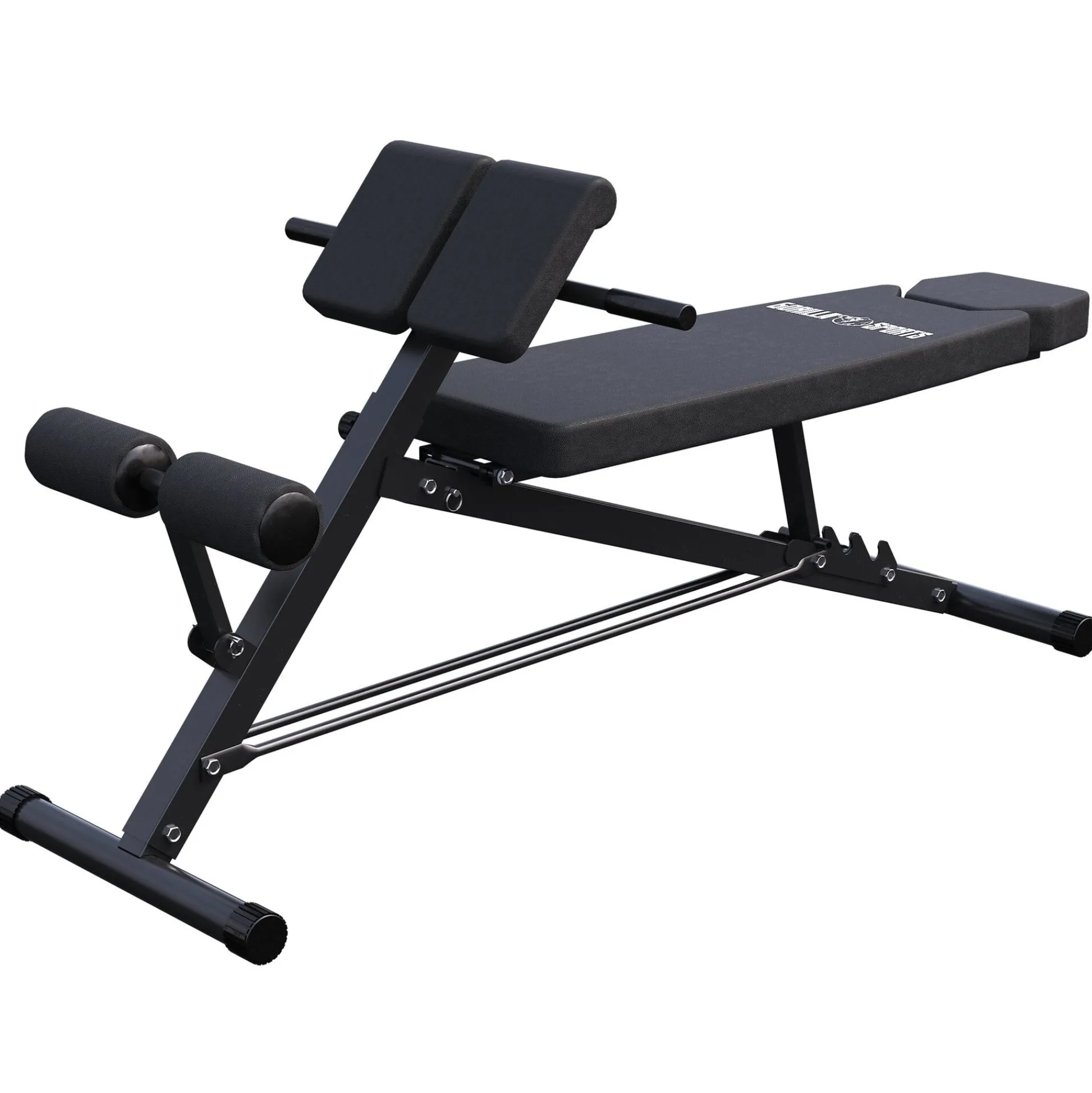 Gorilla Sports Hantelbank mit Hyperextension verstellbar Schwarz Best