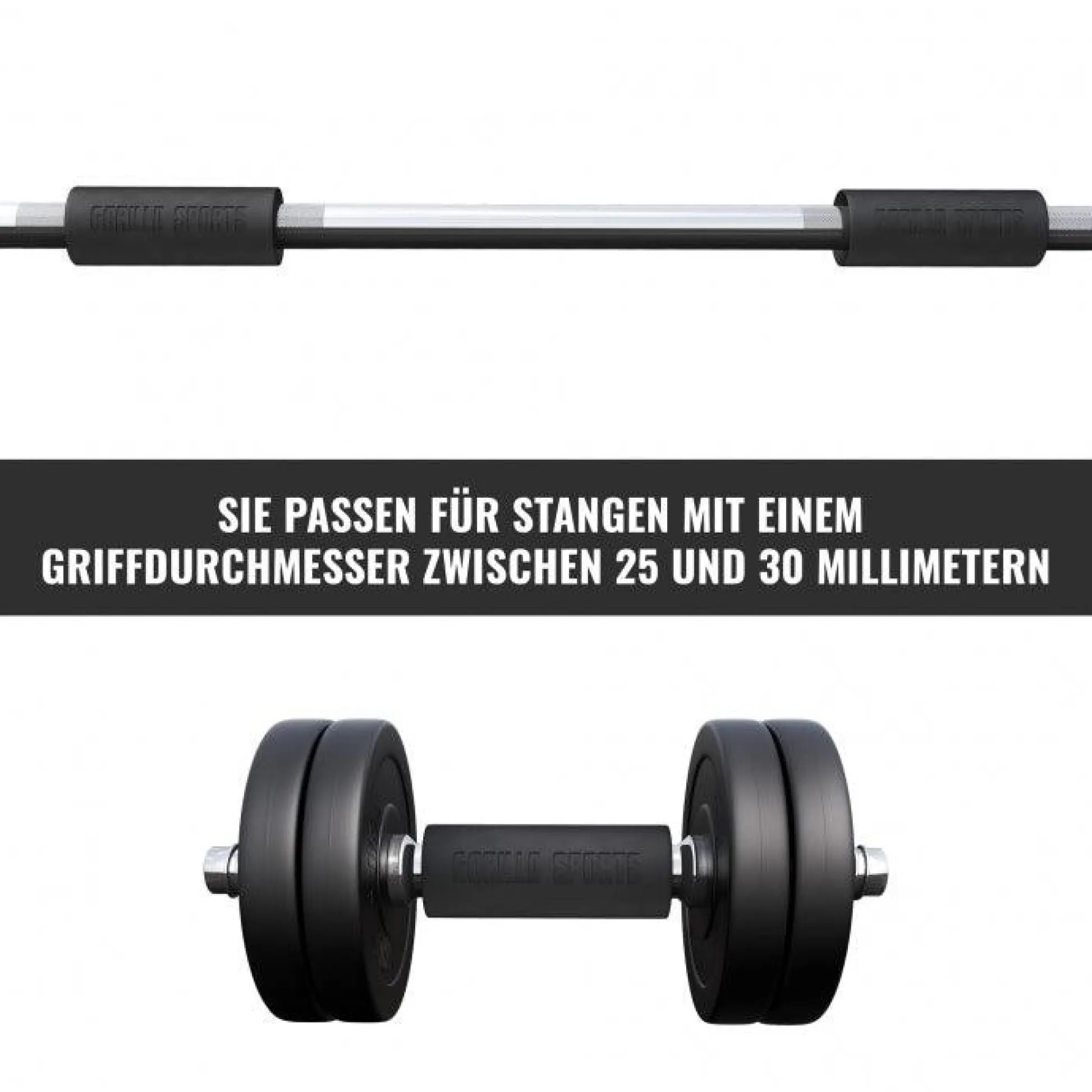 Gorilla Sports Hantelgriffe 2er Set Silikon Schwarz Sale