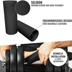 Gorilla Sports Hantelgriffe 2er Set Silikon Schwarz Sale