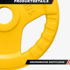 Gorilla Sports Hantelscheibe Gummi Gripper Olympia 1,25 - 25 kg Gelb Hot