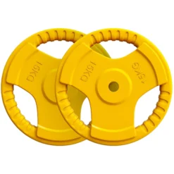 Gorilla Sports Hantelscheibe Gummi Gripper 1,25 - 25 kg Gelb New