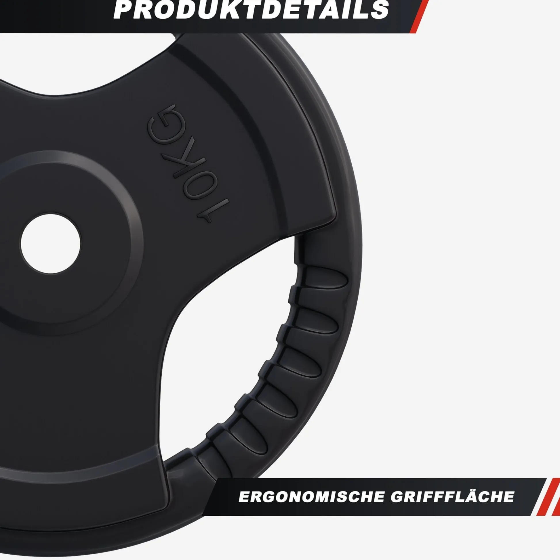 Gorilla Sports Hantelscheibe Gummi Gripper 1,25 - 25 kg Rot Sale
