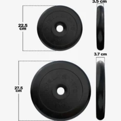 Gorilla Sports Hantelscheibe Gummi 0,5 - 25 kg Schwarz Sale