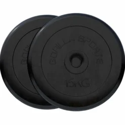 Gorilla Sports Hantelscheibe Gummi 0,5 - 25 kg Schwarz Discount