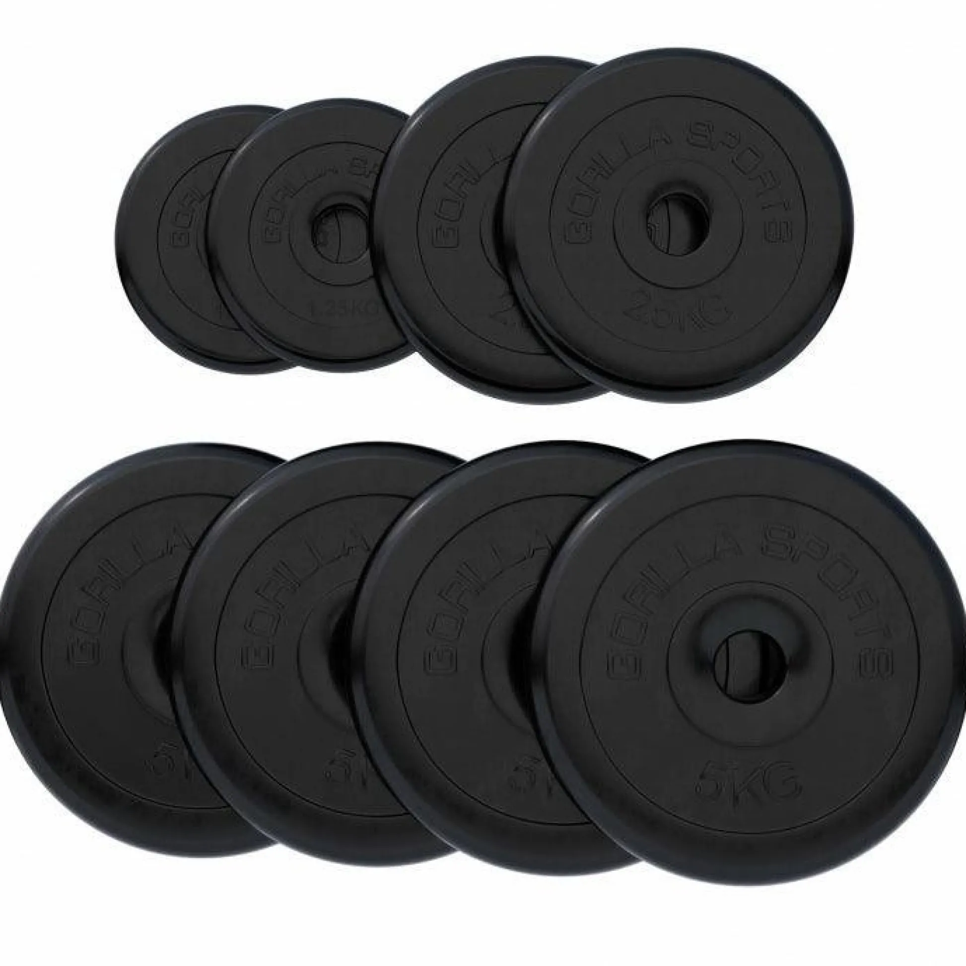 Gorilla Sports Hantelscheibe Gummi 0,5 - 25 kg Schwarz Discount