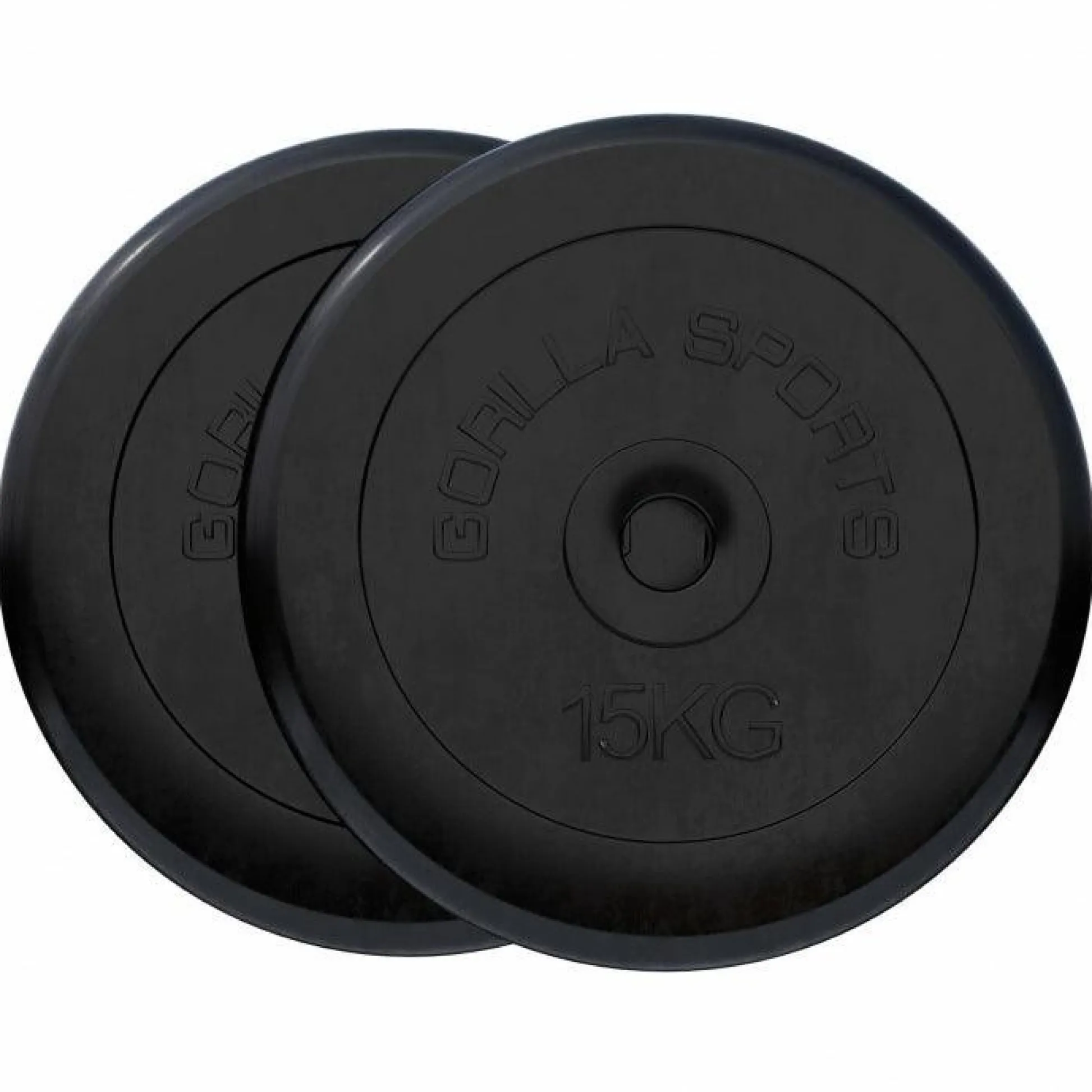 Gorilla Sports Hantelscheibe Gummi 0,5 - 25 kg Schwarz Clearance