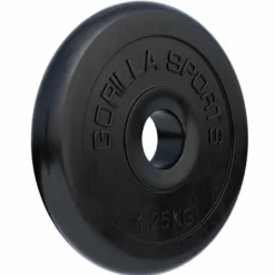 Gorilla Sports Hantelscheibe Gummi 0,5 - 25 kg Schwarz Online