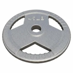 Gorilla Sports Hantelscheibe Gusseisen Gripper - 2,5-45 lb (1,1-20,4 kg), 2" (50/51 mm), Silber Sale