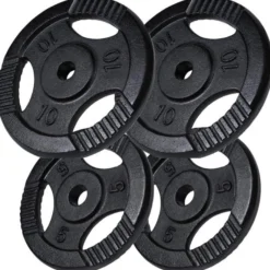 Gorilla Sports Hantelscheibe Gusseisen Gripper 0,5 - 20 kg Schwarz