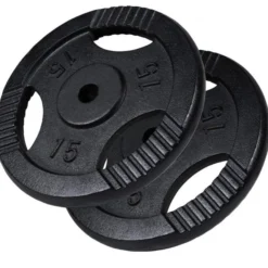 Gorilla Sports Hantelscheibe Gusseisen Gripper 0,5 - 20 kg Schwarz Hot