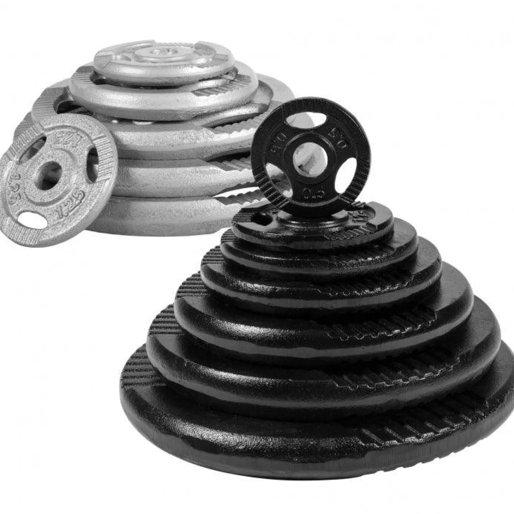 Gorilla Sports Hantelscheibe Gusseisen Gripper 0,5 - 20 kg Schwarz Sale