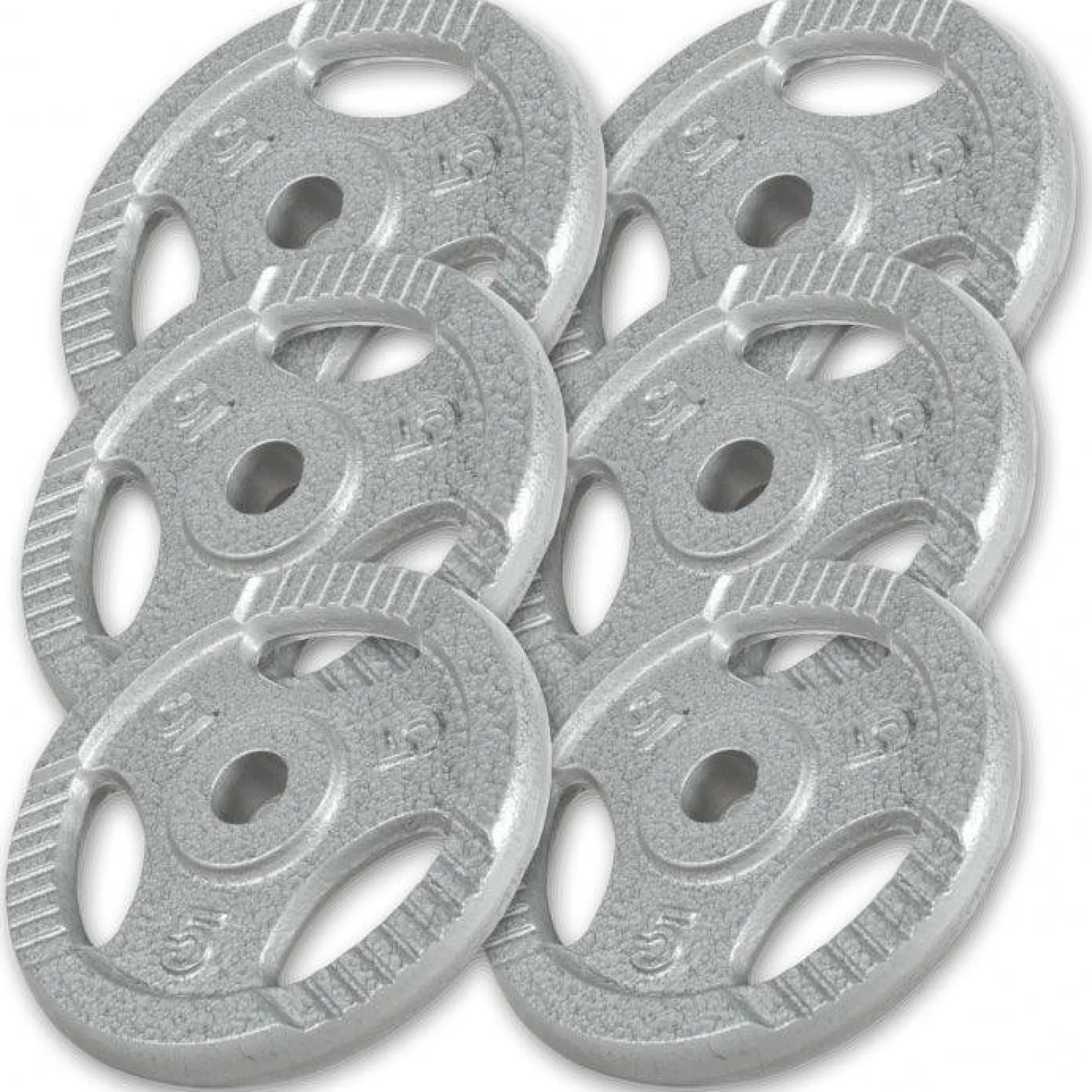 Gorilla Sports Hantelscheibe Gusseisen Gripper 0,5 - 20 kg Silber Outlet
