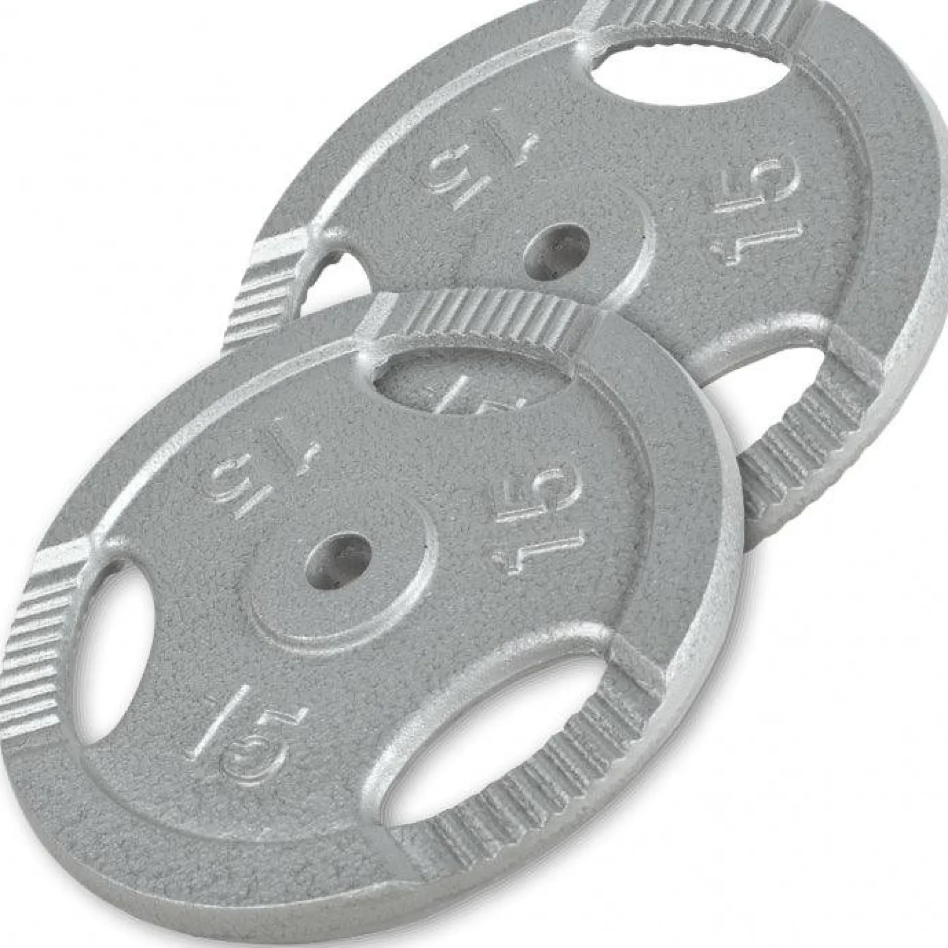Gorilla Sports Hantelscheibe Gusseisen Gripper 0,5 - 20 kg Silber Online