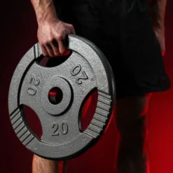 Gorilla Sports Hantelscheibe Gusseisen Gripper 0,5 - 20 kg Silber Online