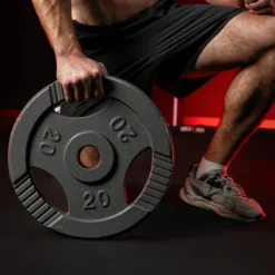 Gorilla Sports Hantelscheibe Gusseisen Gripper 0,5 - 20 kg Silber Best