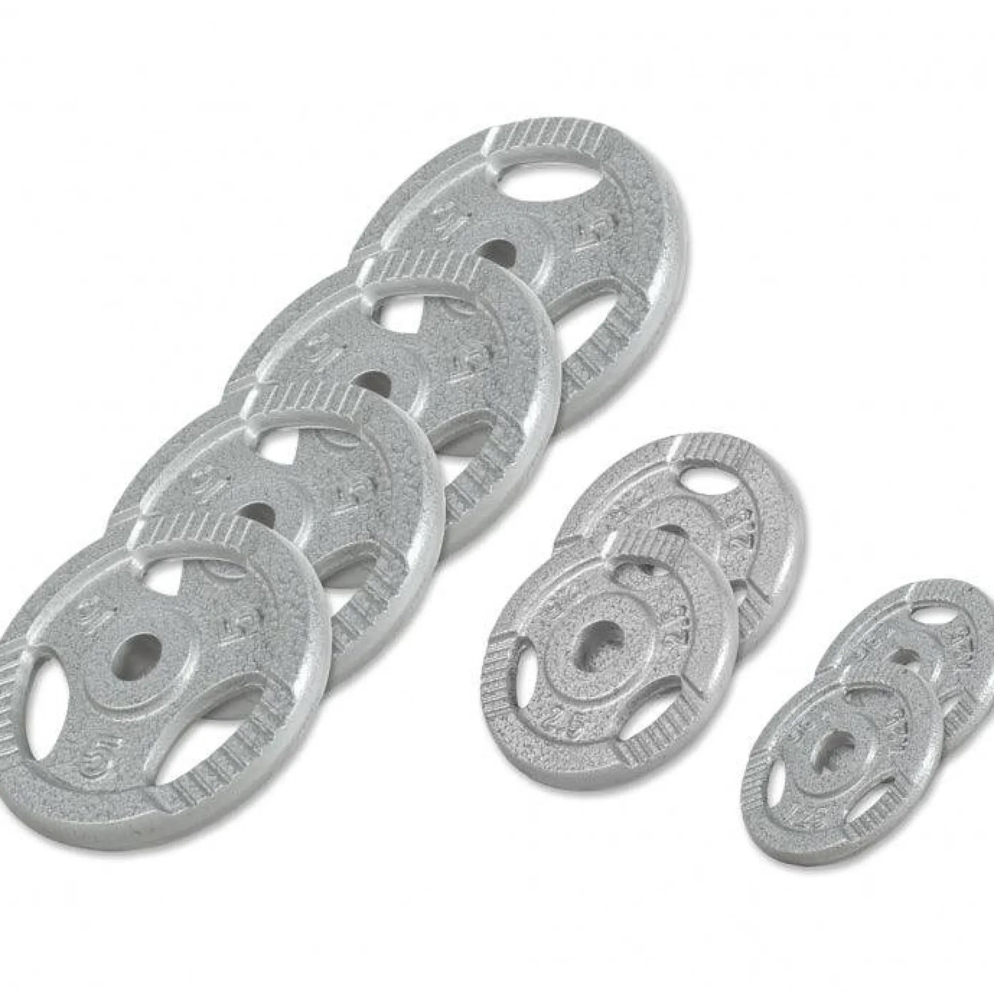 Gorilla Sports Hantelscheibe Gusseisen Gripper 0,5 - 20 kg Silber