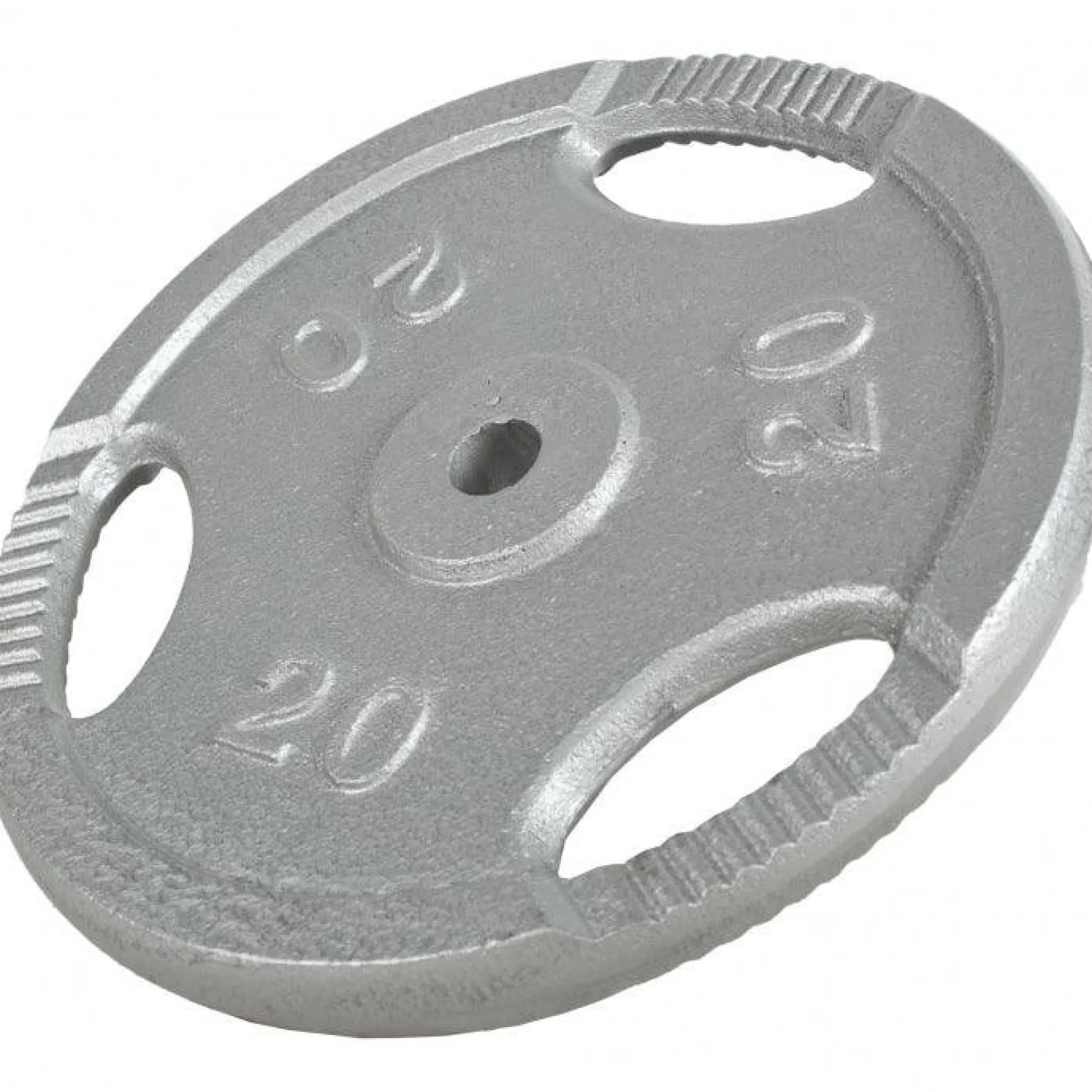 Gorilla Sports Hantelscheibe Gusseisen Gripper 0,5 - 20 kg Silber Outlet