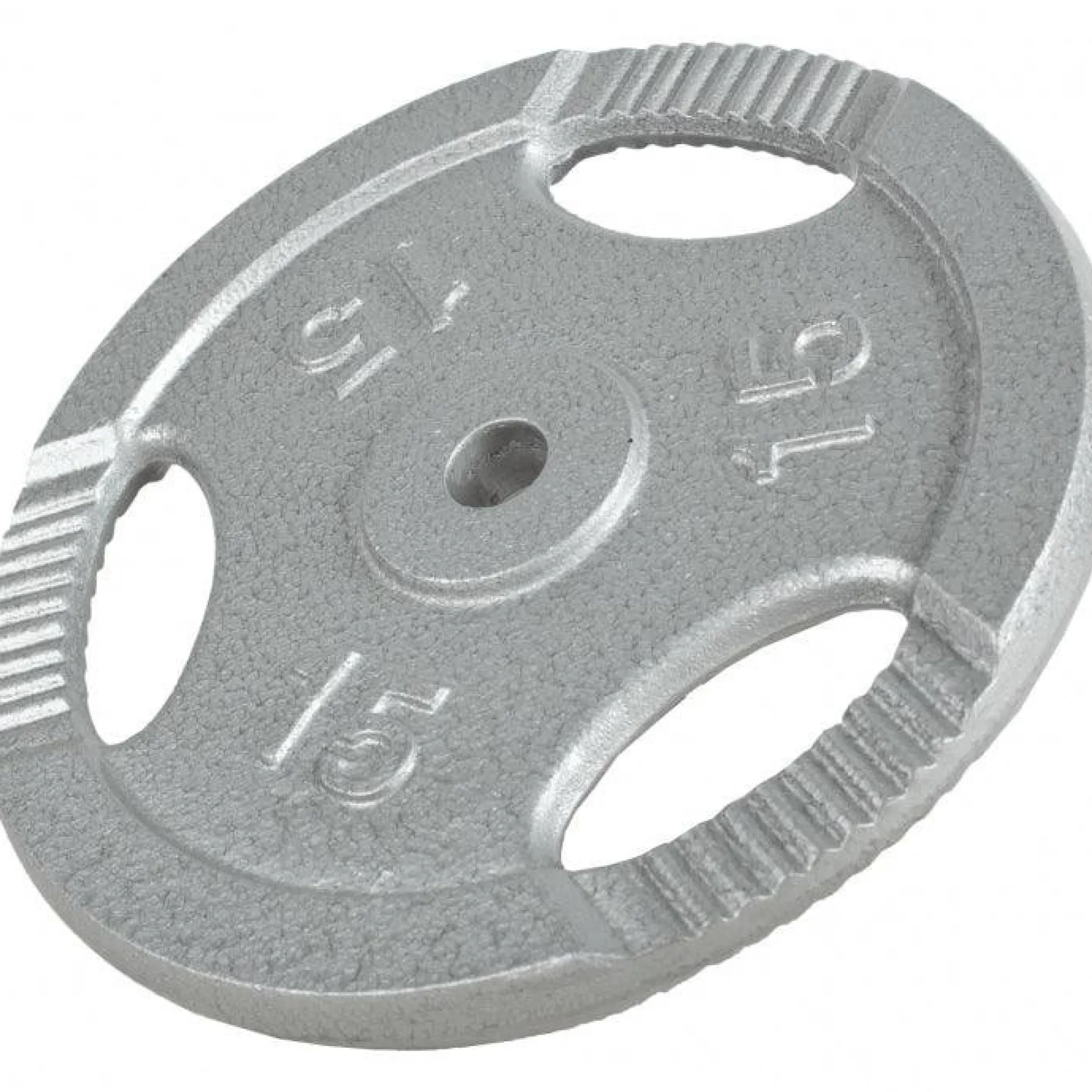 Gorilla Sports Hantelscheibe Gusseisen Gripper 0,5 - 20 kg Silber