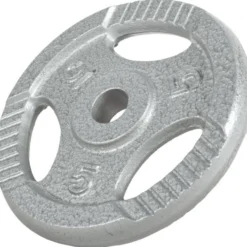 Gorilla Sports Hantelscheibe Gusseisen Gripper 0,5 - 20 kg Silber