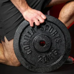 Gorilla Sports Hantelscheibe Gusseisen 0,5 - 30 kg Schwarz Hot