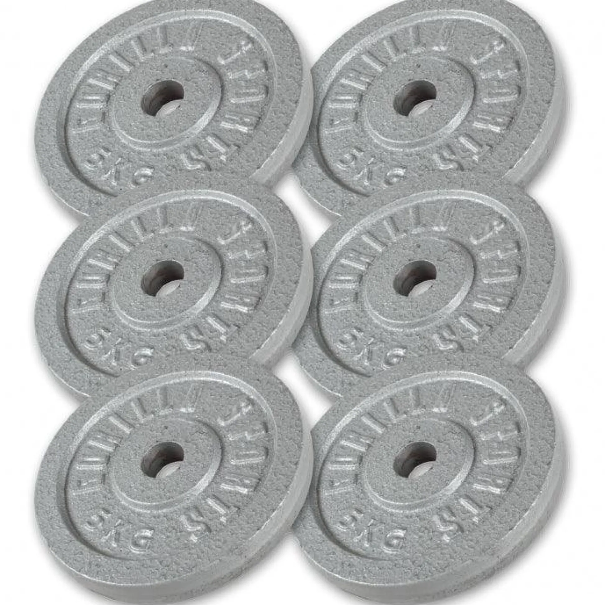 Gorilla Sports Hantelscheibe Gusseisen 0,5 - 30 kg Silber New