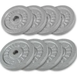 Gorilla Sports Hantelscheibe Gusseisen 0,5 - 30 kg Silber Outlet