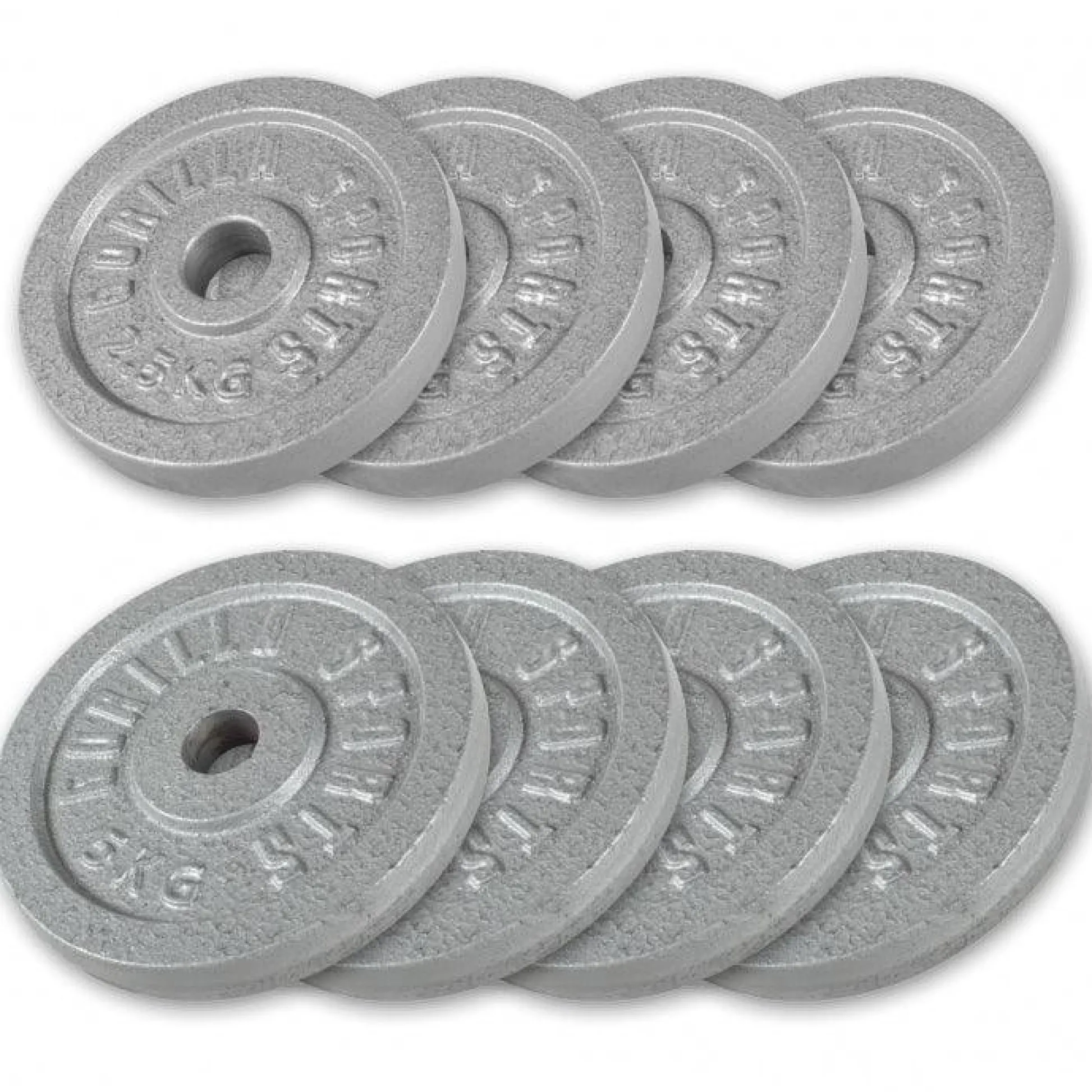 Gorilla Sports Hantelscheibe Gusseisen 0,5 - 30 kg Silber Outlet