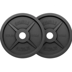 Gorilla Sports Hantelscheibe Gusseisen Olympia 1,25 - 25 kg Schwarz Sale