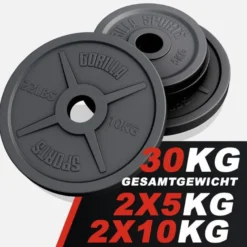 Gorilla Sports Hantelscheibe Gusseisen Olympia 1,25 - 25 kg Schwarz Clearance