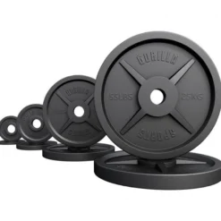 Gorilla Sports Hantelscheibe Gusseisen Olympia 1,25 - 25 kg Schwarz Clearance