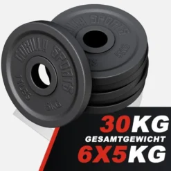 Gorilla Sports Hantelscheibe Gusseisen Olympia 1,25 - 25 kg Schwarz Outlet