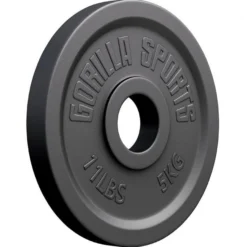 Gorilla Sports Hantelscheibe Gusseisen Olympia 1,25 - 25 kg Schwarz Clearance